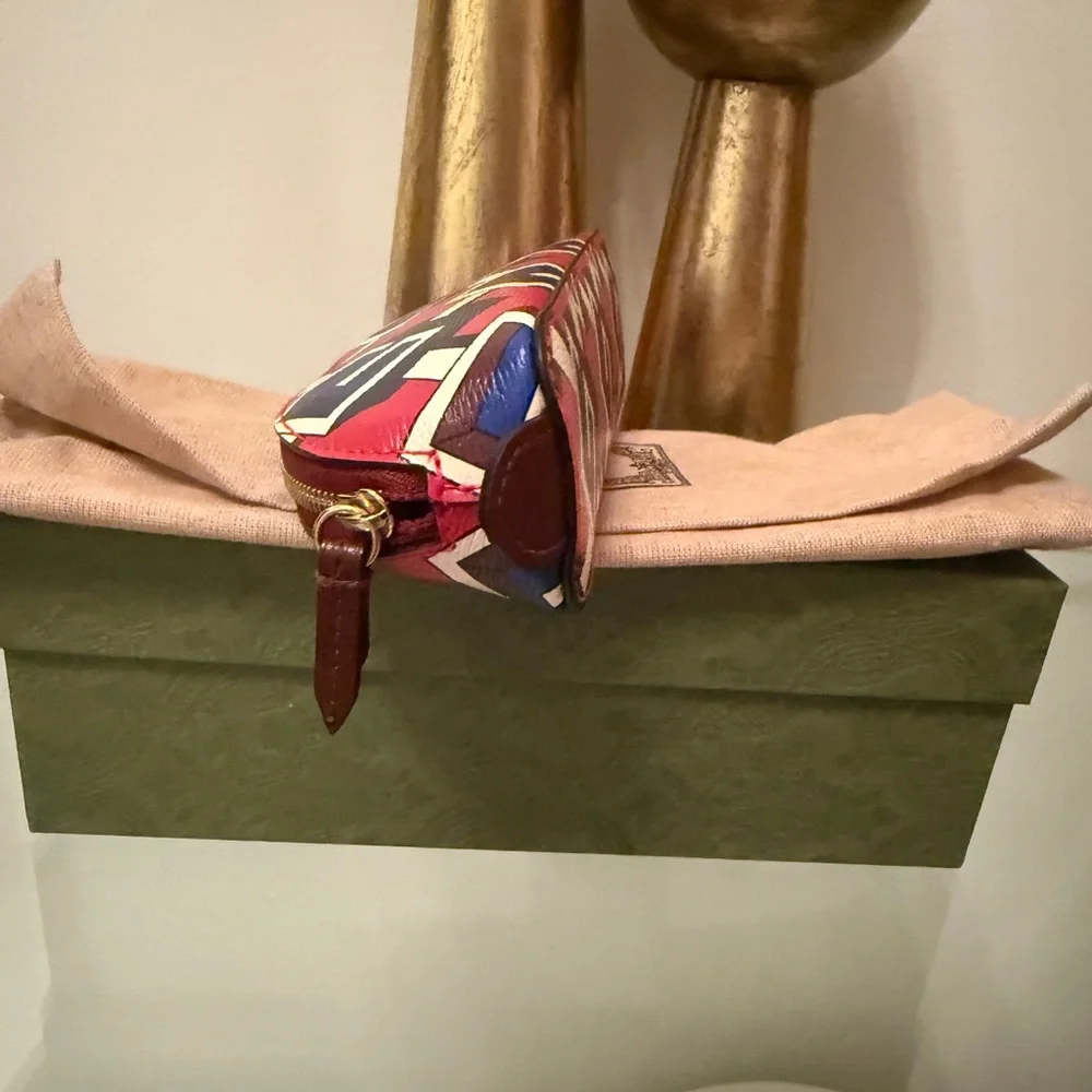 Gucci Red and Blue Geometric Pouch